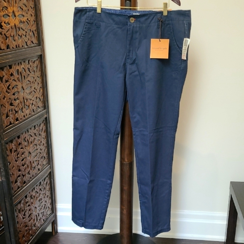 New Bruun & Stengade 36×32 Men's Classic Navy Chinos.